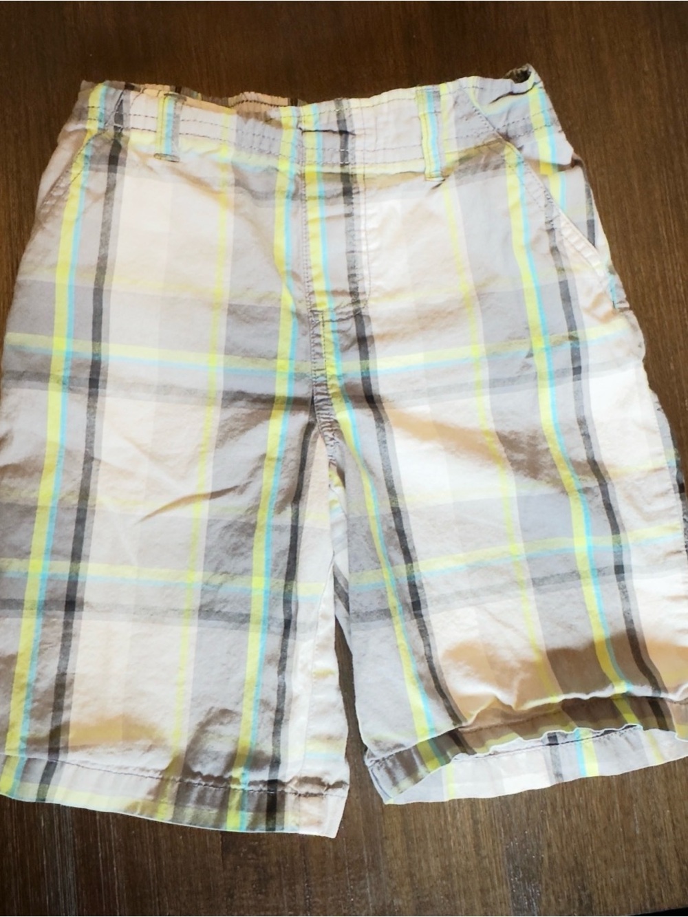 Garanimals Plaid Cotton boys Shorts - White, Yellow & Blue